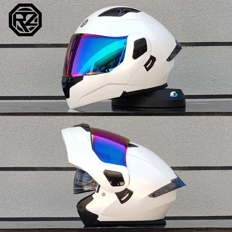 2025 professional motorcycle sports flip helmet ABS material modular dual lens full face helmet DOT certification