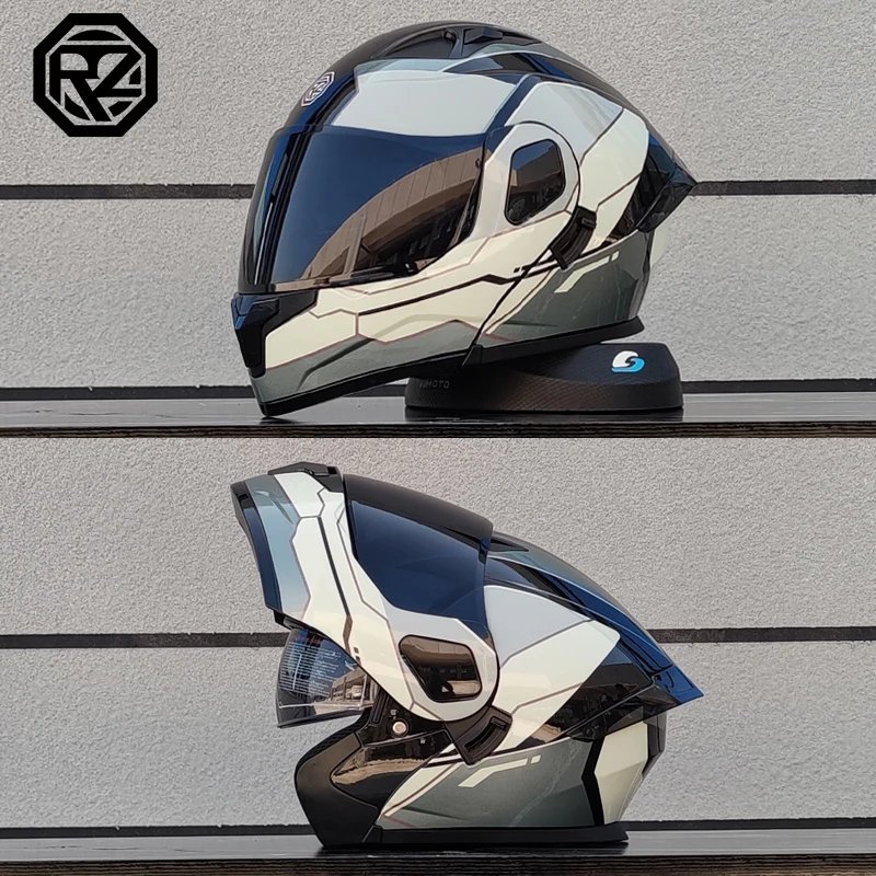 2025 professional motorcycle sports flip helmet ABS material modular dual lens full face helmet DOT certification