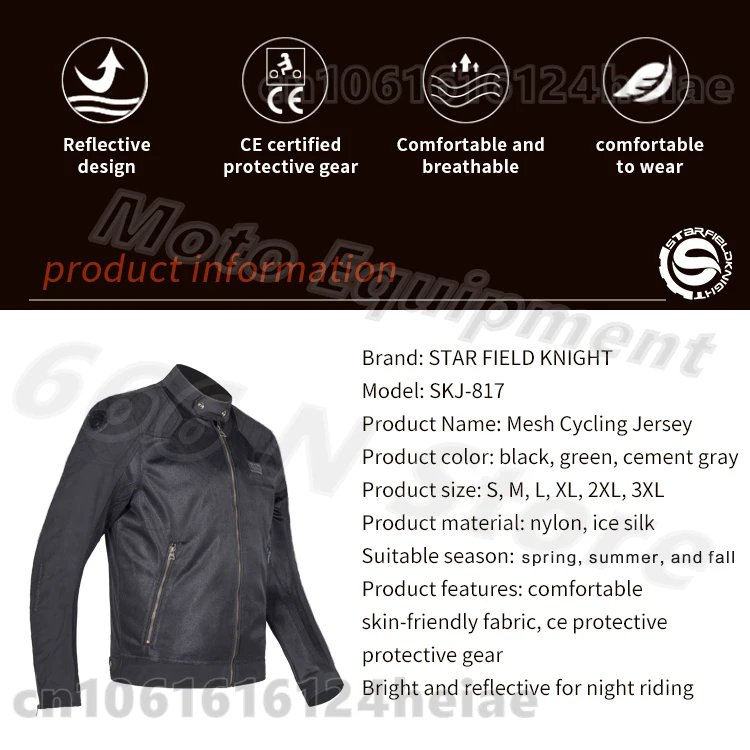 Motorcycle Cycling Jackets Men's Riding Clothes Summer Mesh Breathable with Protective Equipment Accessories