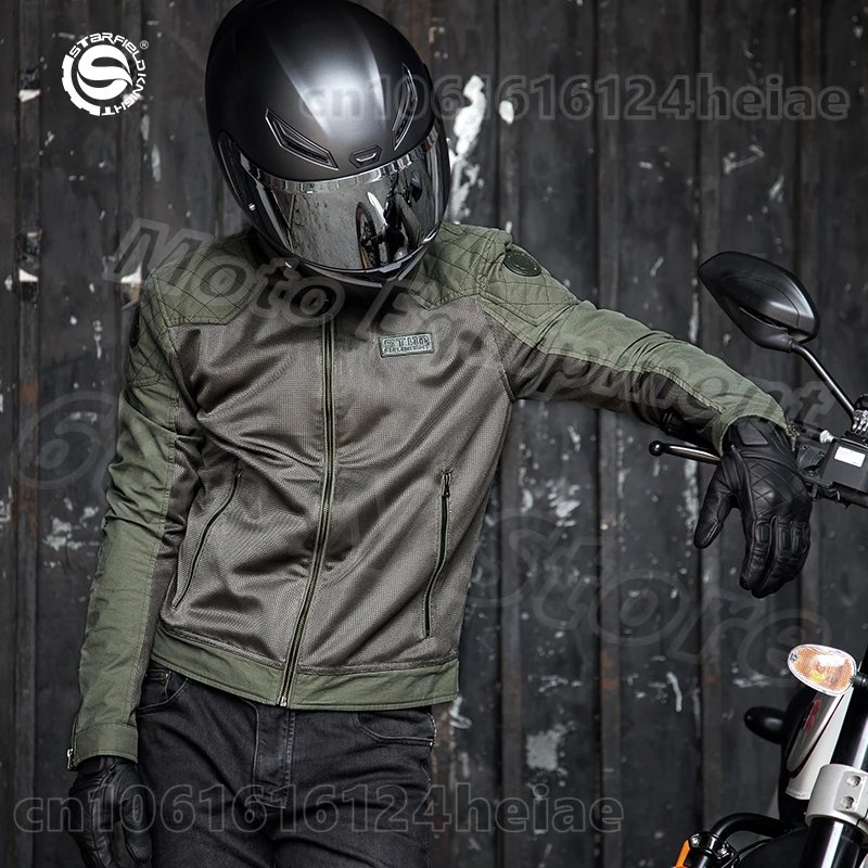 Motorcycle Cycling Jackets Men's Riding Clothes Summer Mesh Breathable with Protective Equipment Accessories