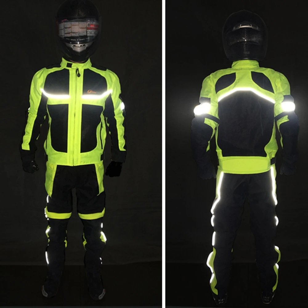 Motorcycle Jacket Summer Style Breathable Motorbike Riding Protective Armor Coat Night Reflective Warning Safety Clothing JK-21