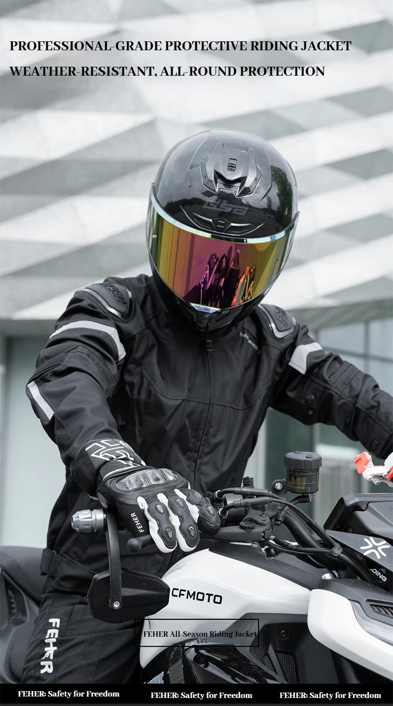 FEHER Motorcycle Jacket JK-062A All Seasons Waterproof and Windproof 2 Layers Breathable with TPU Shoulder Shell Riding Jackets FEHER Motorcycle Jacket JK-062A All Seasons Waterproof and Windproof 2 Layers Breathable with TPU Shoulder Shell Riding Jackets