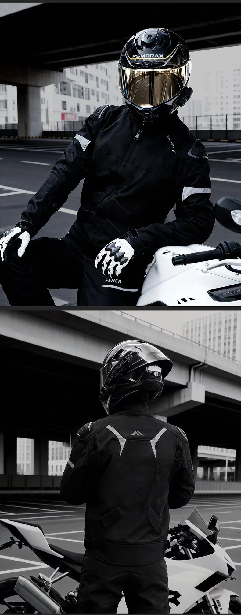 FEHER Motorcycle Jacket JK-062A All Seasons Waterproof and Windproof 2 Layers Breathable with TPU Shoulder Shell Riding Jackets FEHER Motorcycle Jacket JK-062A All Seasons Waterproof and Windproof 2 Layers Breathable with TPU Shoulder Shell Riding Jackets