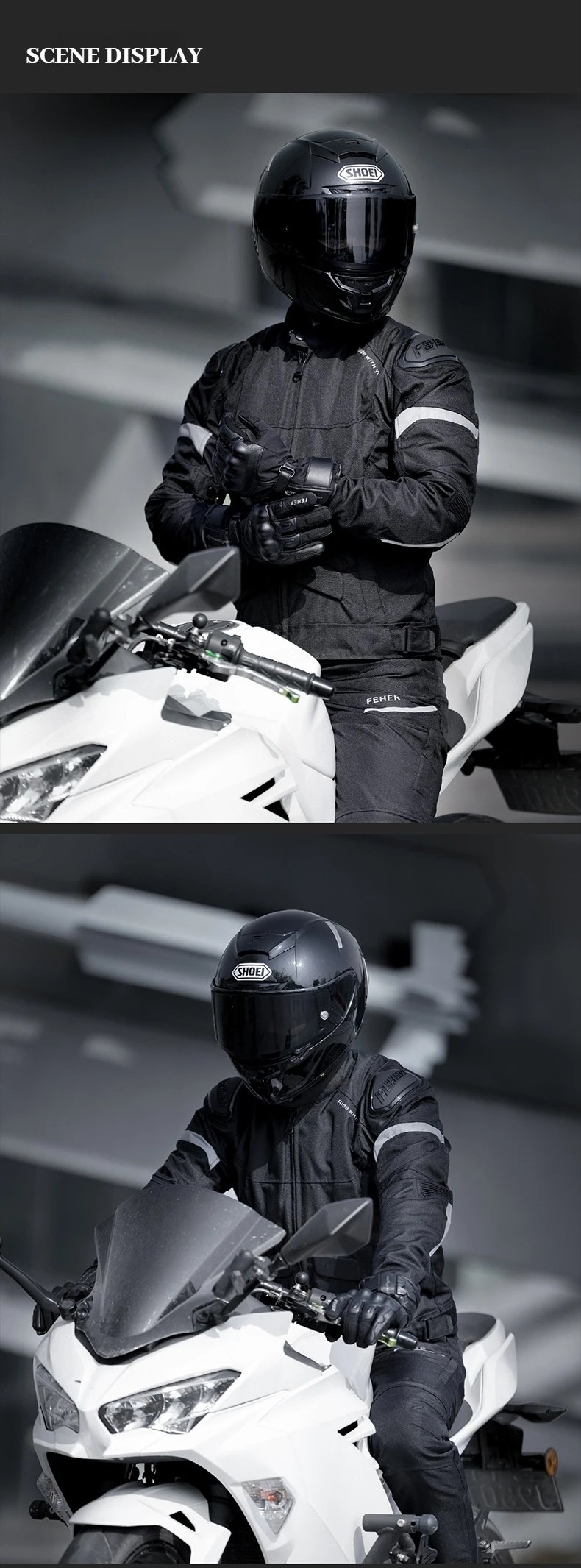 FEHER Motorcycle Jacket JK-062A All Seasons Waterproof and Windproof 2 Layers Breathable with TPU Shoulder Shell Riding Jackets FEHER Motorcycle Jacket JK-062A All Seasons Waterproof and Windproof 2 Layers Breathable with TPU Shoulder Shell Riding Jackets