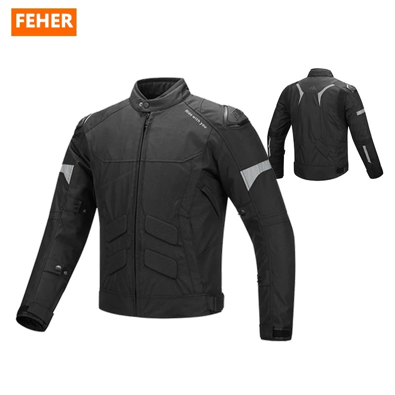 FEHER Motorcycle Jacket JK-062A All Seasons Waterproof and Windproof 2 Layers Breathable with TPU Shoulder Shell Riding Jackets