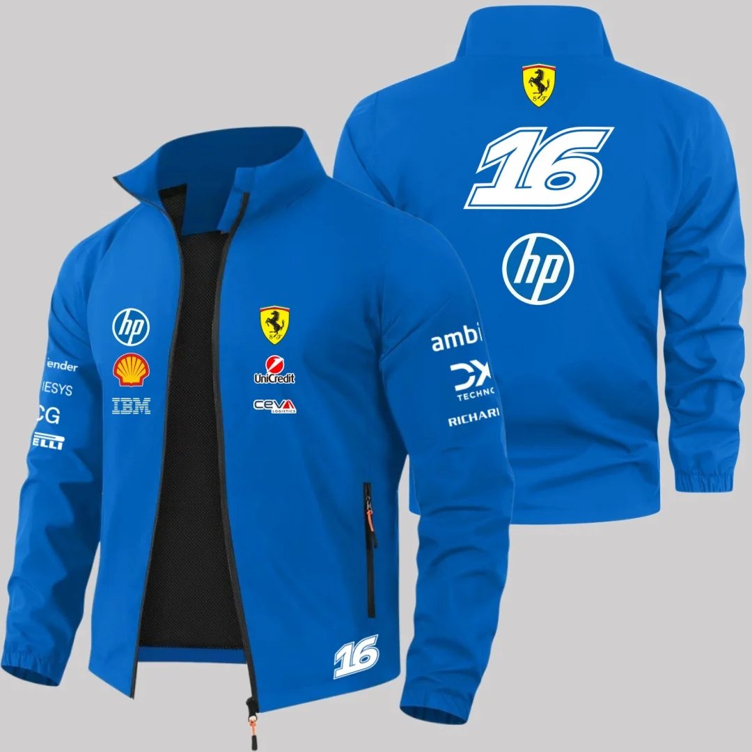 Scuderia Ferrari 2026 Charles Leclerc Hamilton Schumacher Jacket, Outdoor MOTO Windproof Jacket, Men's and Women's Fan Jackets
