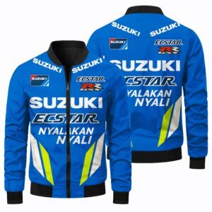 Suzuki Men’s Racing Enthusiast Jacket, Autumn and Winter Motorcycle Riding Racing Suit, Suzuki Thickened Windproof Cotton Coat
