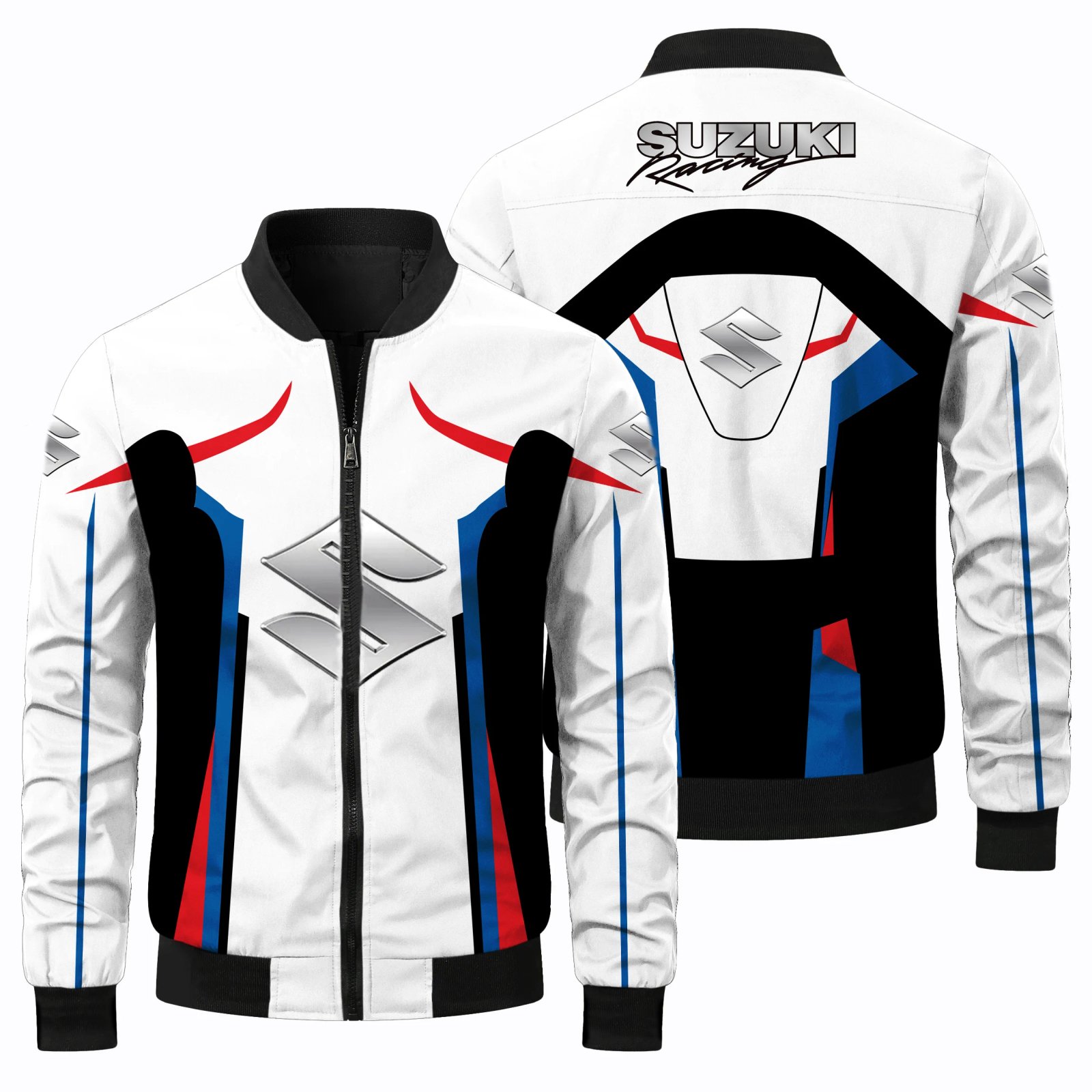 Suzuki Men's Racing Enthusiast Jacket, Autumn and Winter Motorcycle Riding Racing Suit, Suzuki Thickened Windproof Cotton Coat