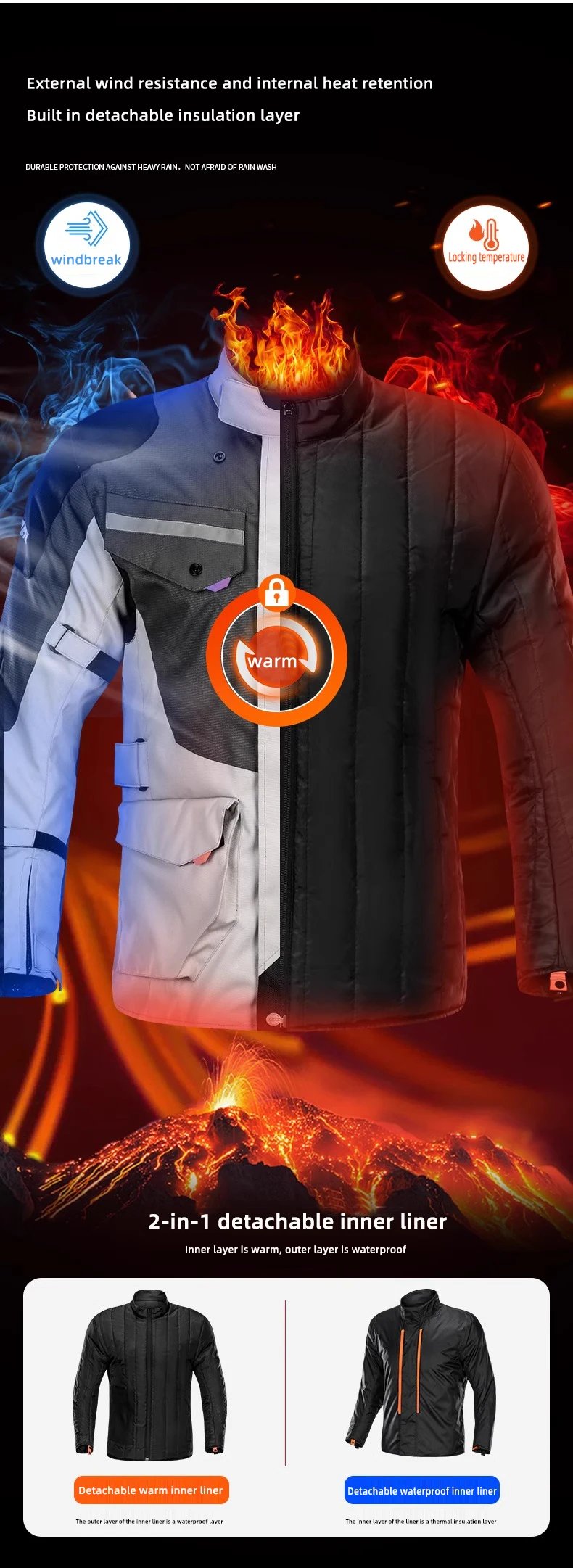 Motocross Jacket Pants Winter Warm Waterproof Motorcycle Riding Jacket Men Women Outdoor Off-Road Motorbike Rally Jack Motocross Jacket Pants Winter Warm Waterproof Motorcycle Riding Jacket Men Women Outdoor Off-Road Motorbike Rally Jack