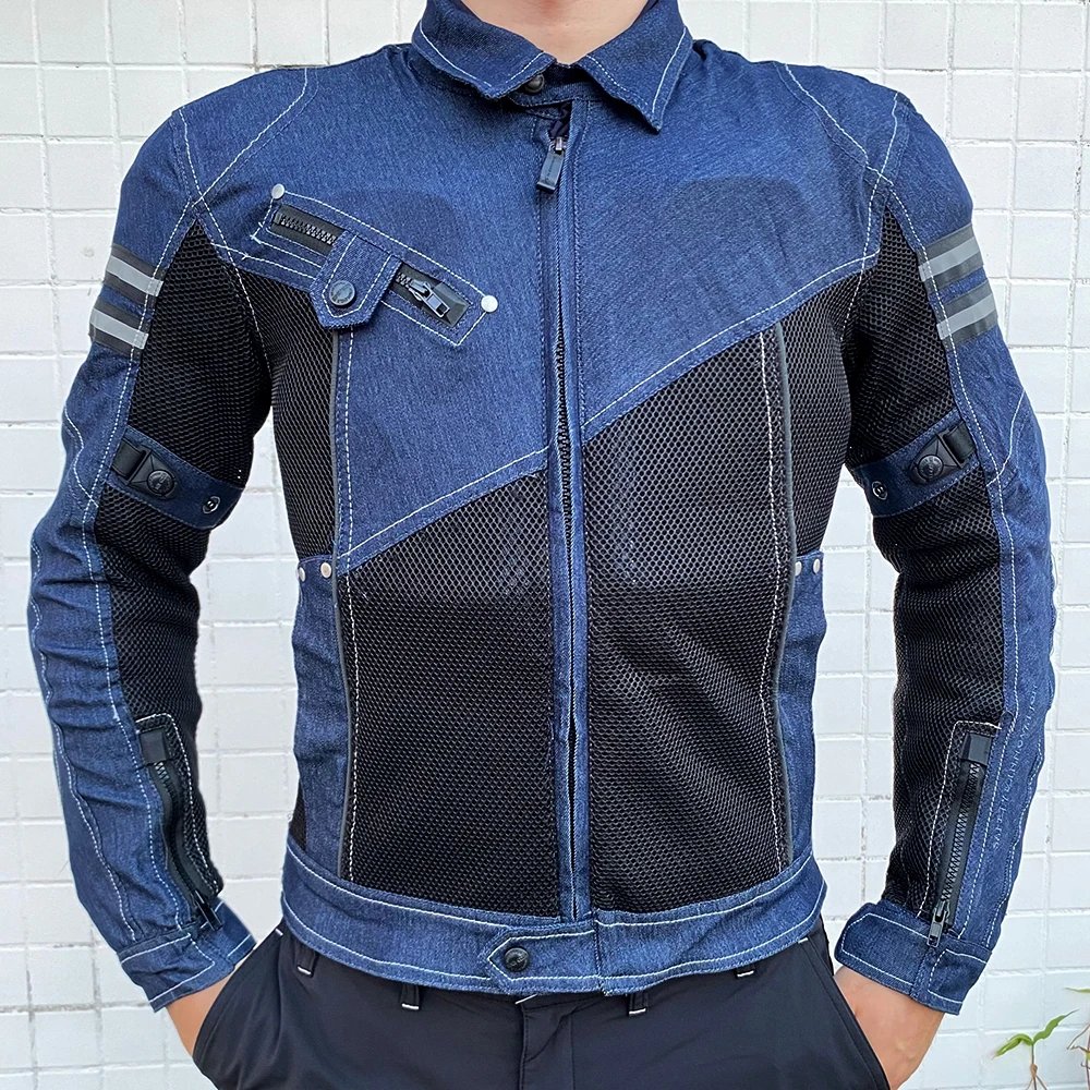 Motorcycle Denim Jacket Mesh Racing Suit Locomotive Anti-fall Clothing Motorcycle Riding Jacket Jeans Motocross Coat Pants Men Motorcycle Denim Jacket Mesh Racing Suit Locomotive Anti-fall Clothing Motorcycle Riding Jacket Jeans Motocross Coat Pants Men