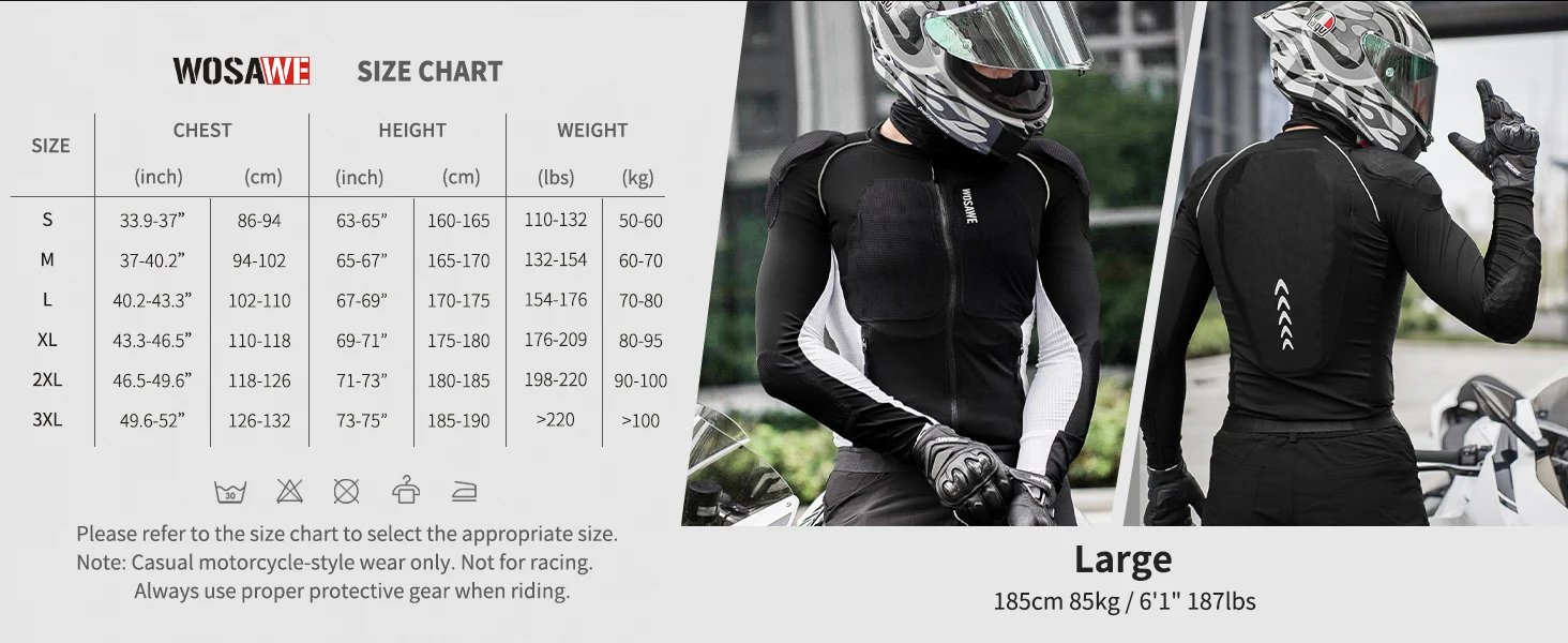 WOSAWE Men Summer Style Breathable Motorcycle Jacket Motocross Riding Jacket Night High Visible Motorbike Riding Coat