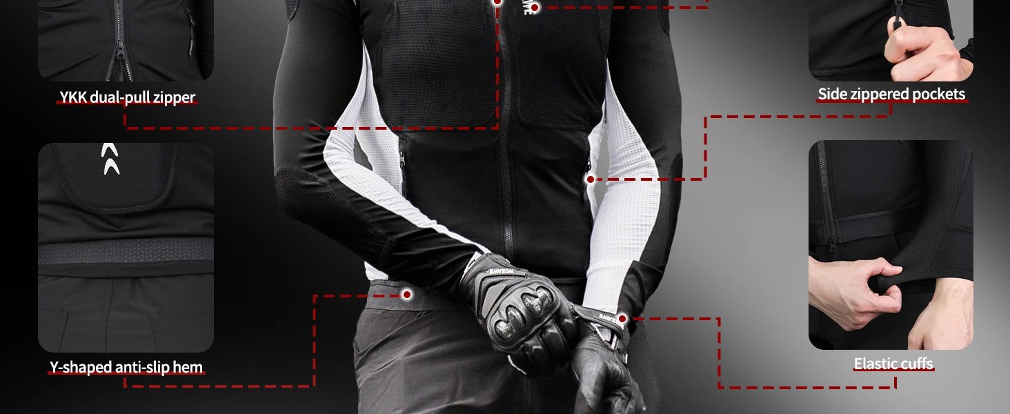 WOSAWE Men Summer Style Breathable Motorcycle Jacket Motocross Riding Jacket Night High Visible Motorbike Riding Coat