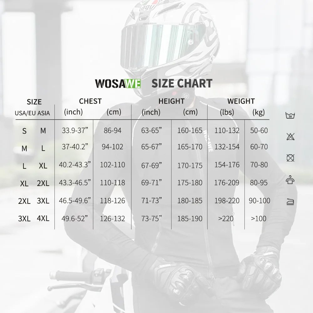 WOSAWE Men Summer Style Breathable Motorcycle Jacket Motocross Riding Jacket Night High Visible Motorbike Riding Coat
