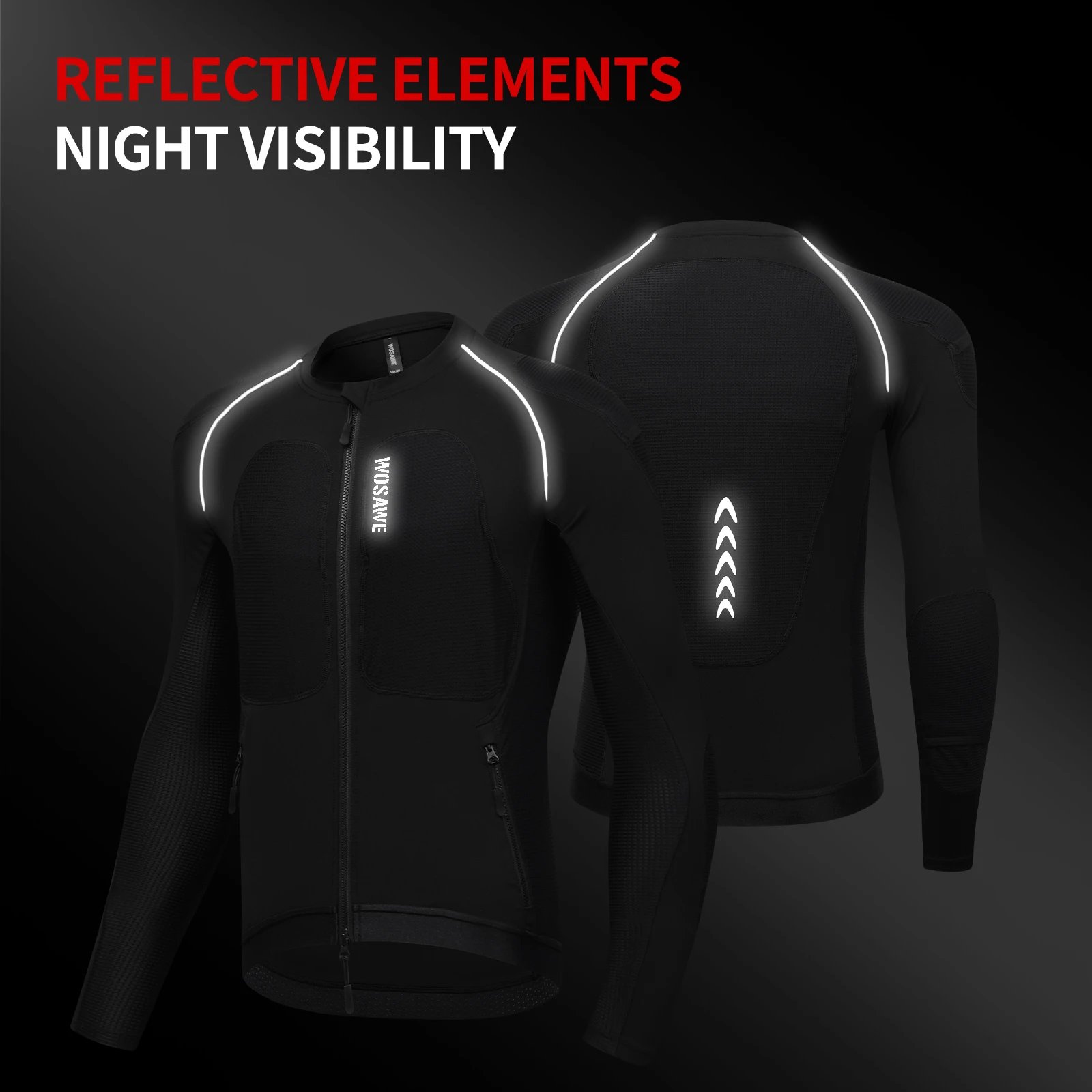 WOSAWE Men Summer Style Breathable Motorcycle Jacket Motocross Riding Jacket Night High Visible Motorbike Riding Coat