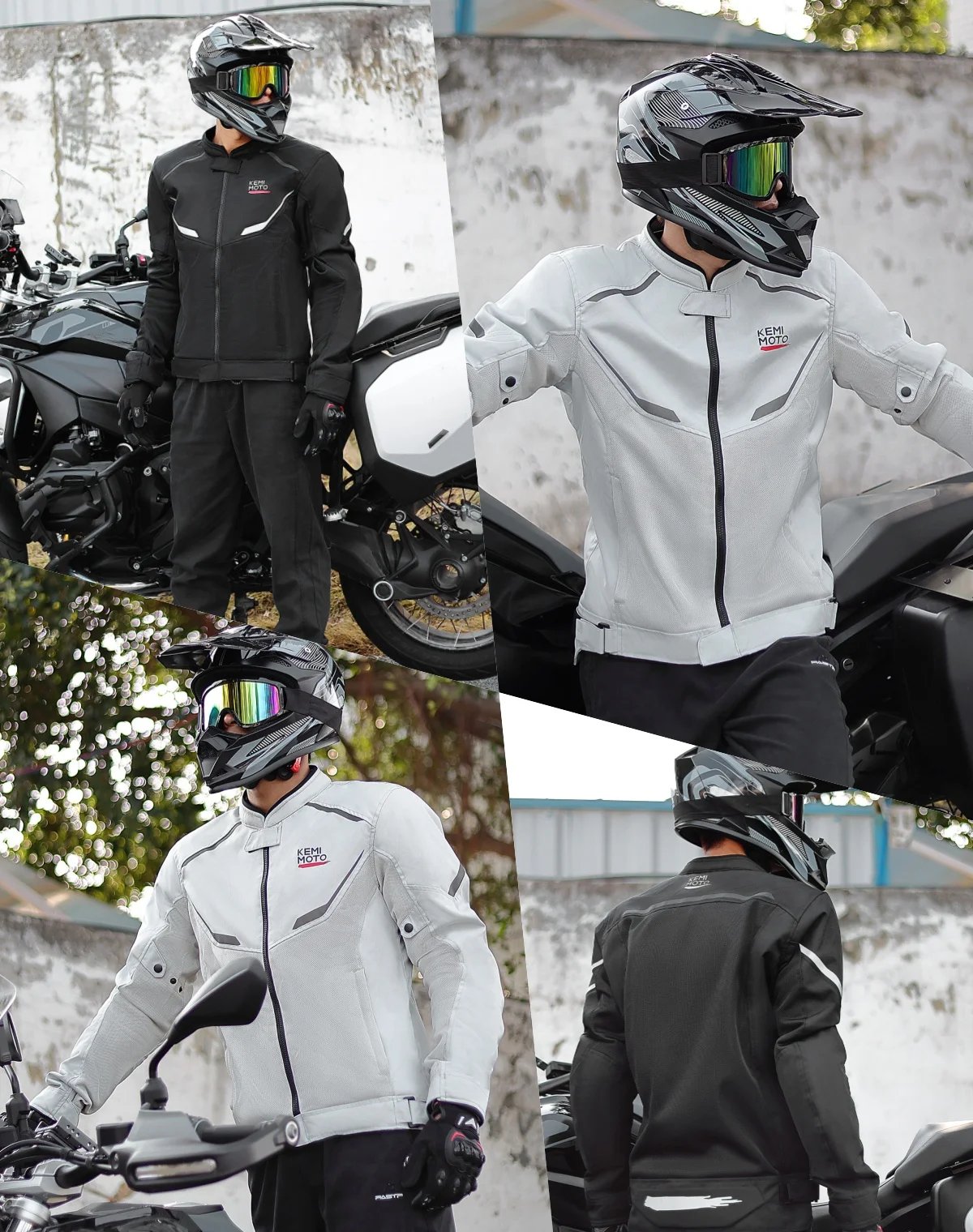 KEMIMOTO Men's Motorcycle Jacket Summer Soft Mesh  CE Certified Protector Gear Breathable Riding Cycling Outfit