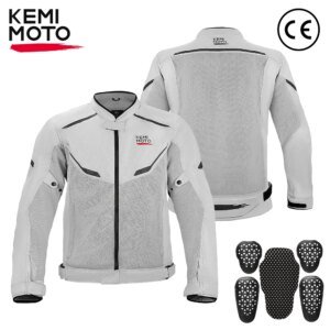 KEMIMOTO Men’s Motorcycle Jacket Summer Soft Mesh CE Certified Protector Gear Breathable Riding Cycling Outfit