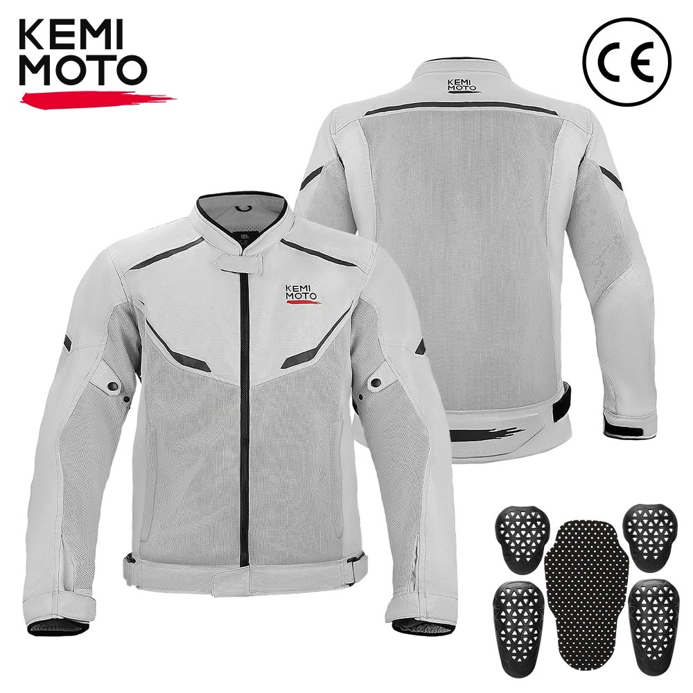KEMIMOTO Men's Motorcycle Jacket Summer Soft Mesh  CE Certified Protector Gear Breathable Riding Cycling Outfit