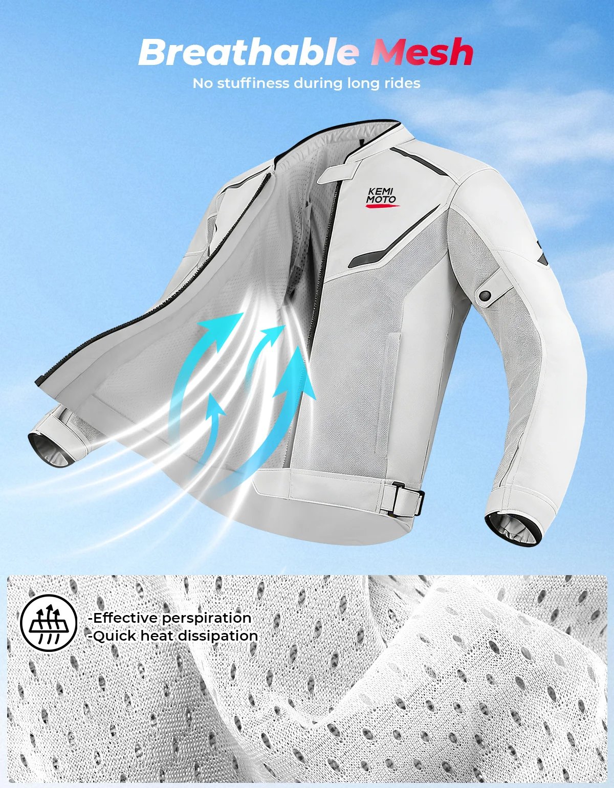 KEMIMOTO Men's Motorcycle Jacket Summer Soft Mesh CE Certified Protector Gear Breathable Riding Cycling Outfit KEMIMOTO Men's Motorcycle Jacket Summer Soft Mesh CE Certified Protector Gear Breathable Riding Cycling Outfit