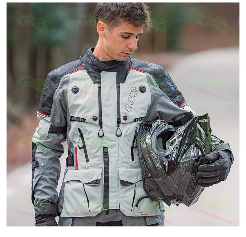 For LS2 MJ130 Motorcycle Jacket, Warm and Waterproof Off-road Jacket, Motorcycle Off-road Jacket, Motorcycle Travel  Equipment