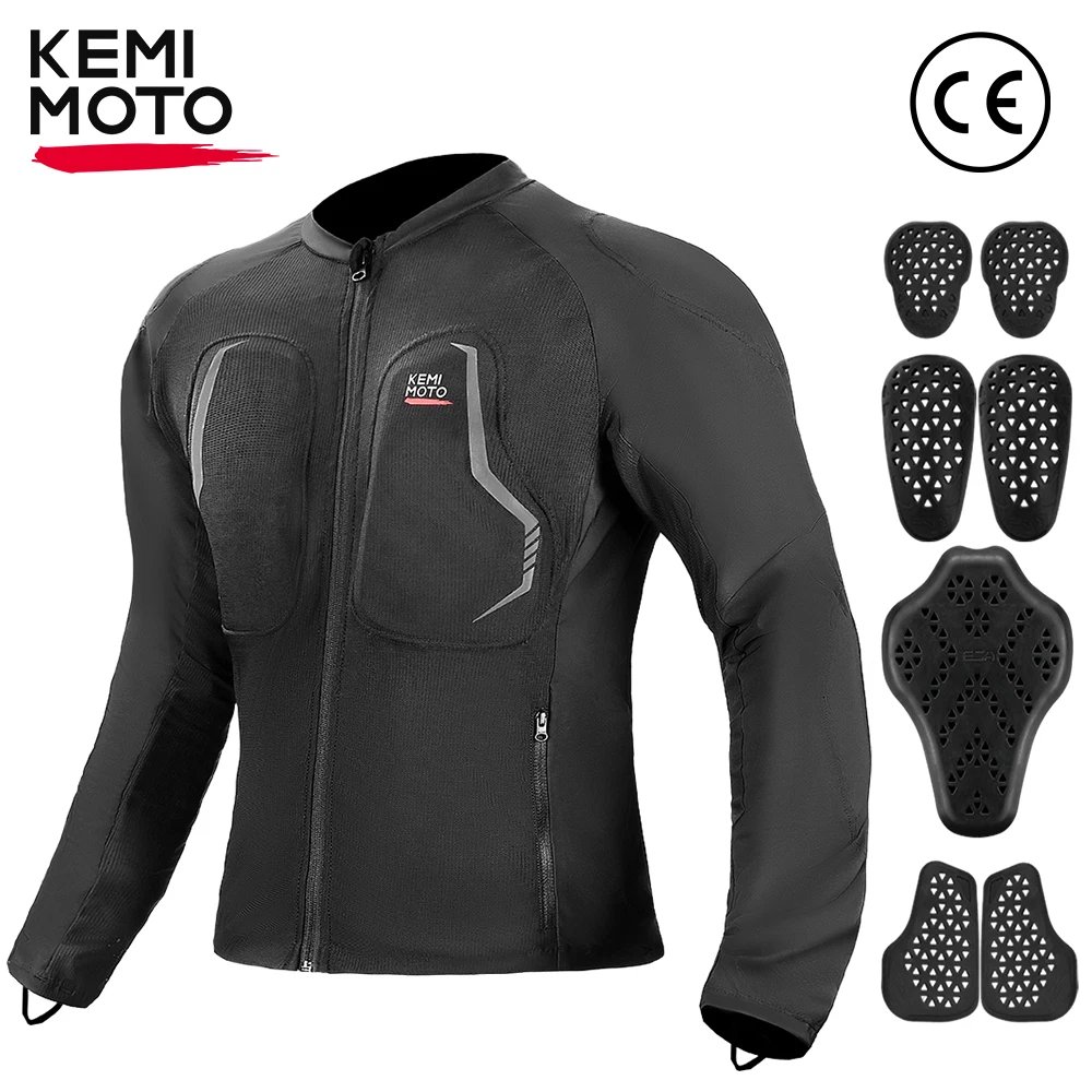 Motorcycle Armor Jacket Unisex Summer Riding with 7Pcs Set CE Protective Gear Soft Breathable Mesh Top Body Protector Equipment