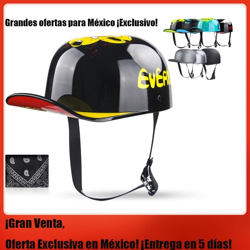 Uchoose DS Baseball Cap Helmet Retro Helmets Summer Motorcycle Casque Vintage Open Face Scooter Cruiser Chopper Gangster