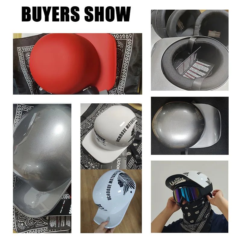 Uchoose DS Baseball Cap Helmet Retro Helmets Summer Motorcycle Casque Vintage Open Face Scooter Cruiser Chopper Gangster