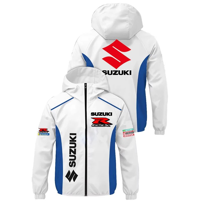 Suzuki Spring And Autumn Team Motorcycles Motorcycle Suits Outdoor Sports Windproof Jackets Casual Zipper Hoodies Men's Clothing