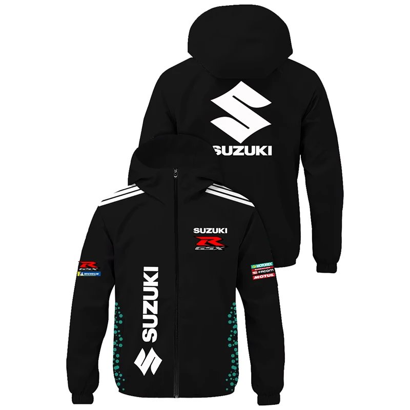 Suzuki Spring And Autumn Team Motorcycles Motorcycle Suits Outdoor Sports Windproof Jackets Casual Zipper Hoodies Men's Clothing