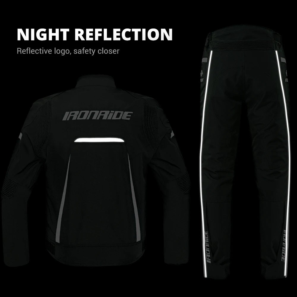 Motorcycle Riding Jacket Anti Fall Anti-collision Breathable Reflective Off-road Riding Jacket All Season Rainproof Riding Pants