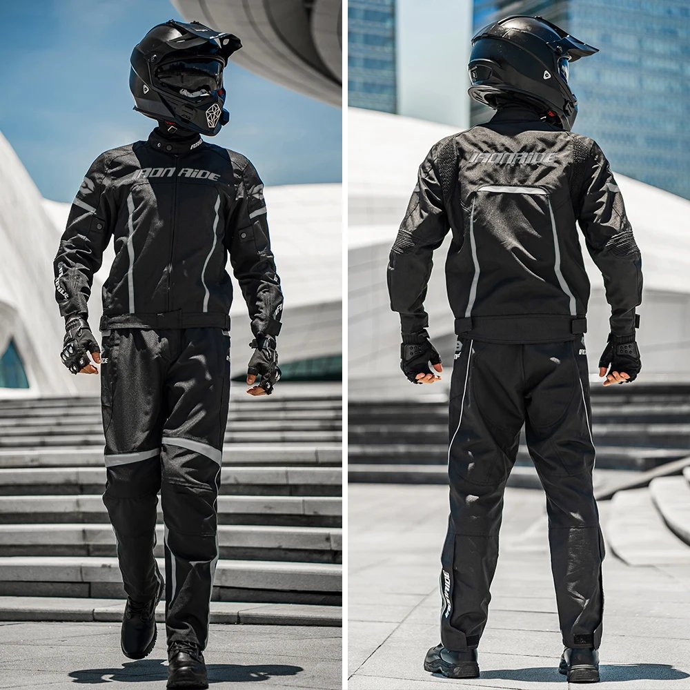 Motorcycle Riding Jacket Anti Fall Anti-collision Breathable Reflective Off-road Riding Jacket All Season Rainproof Riding Pants