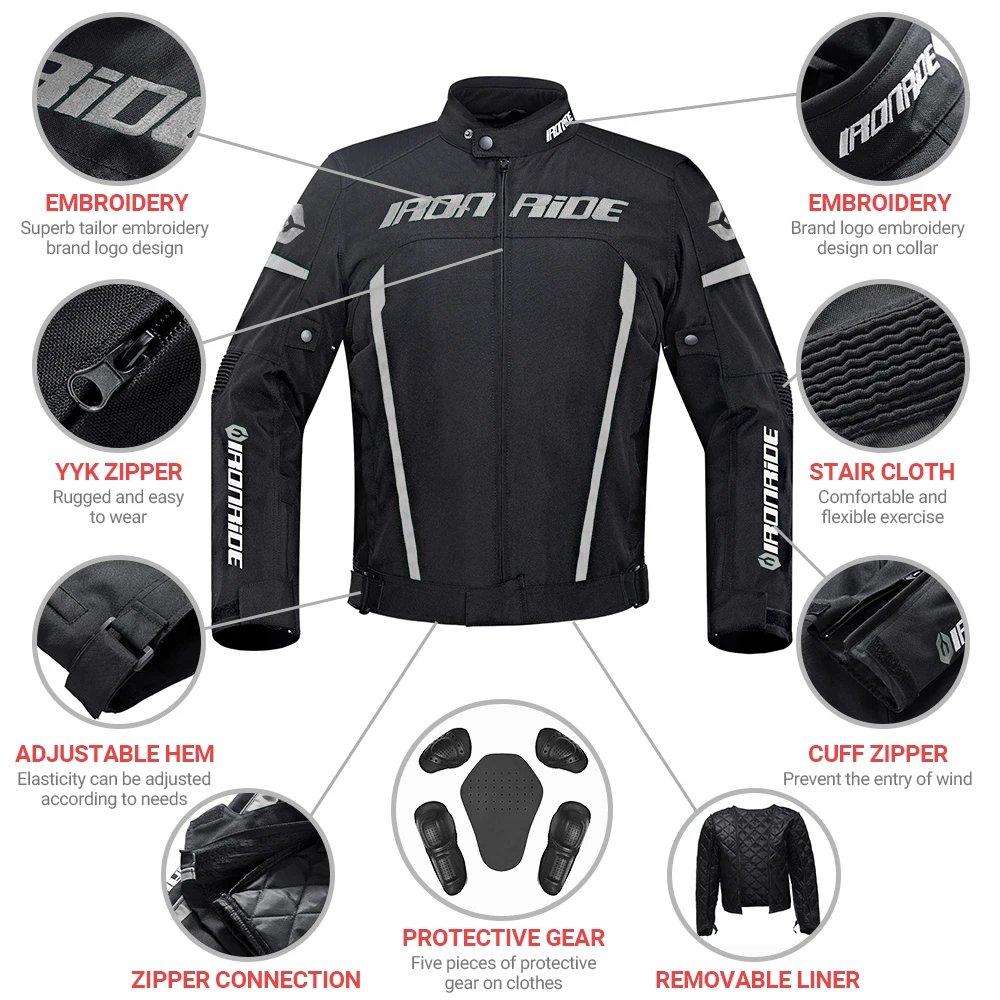 Motorcycle Riding Jacket Anti Fall Anti-collision Breathable Reflective Off-road Riding Jacket All Season Rainproof Riding Pants