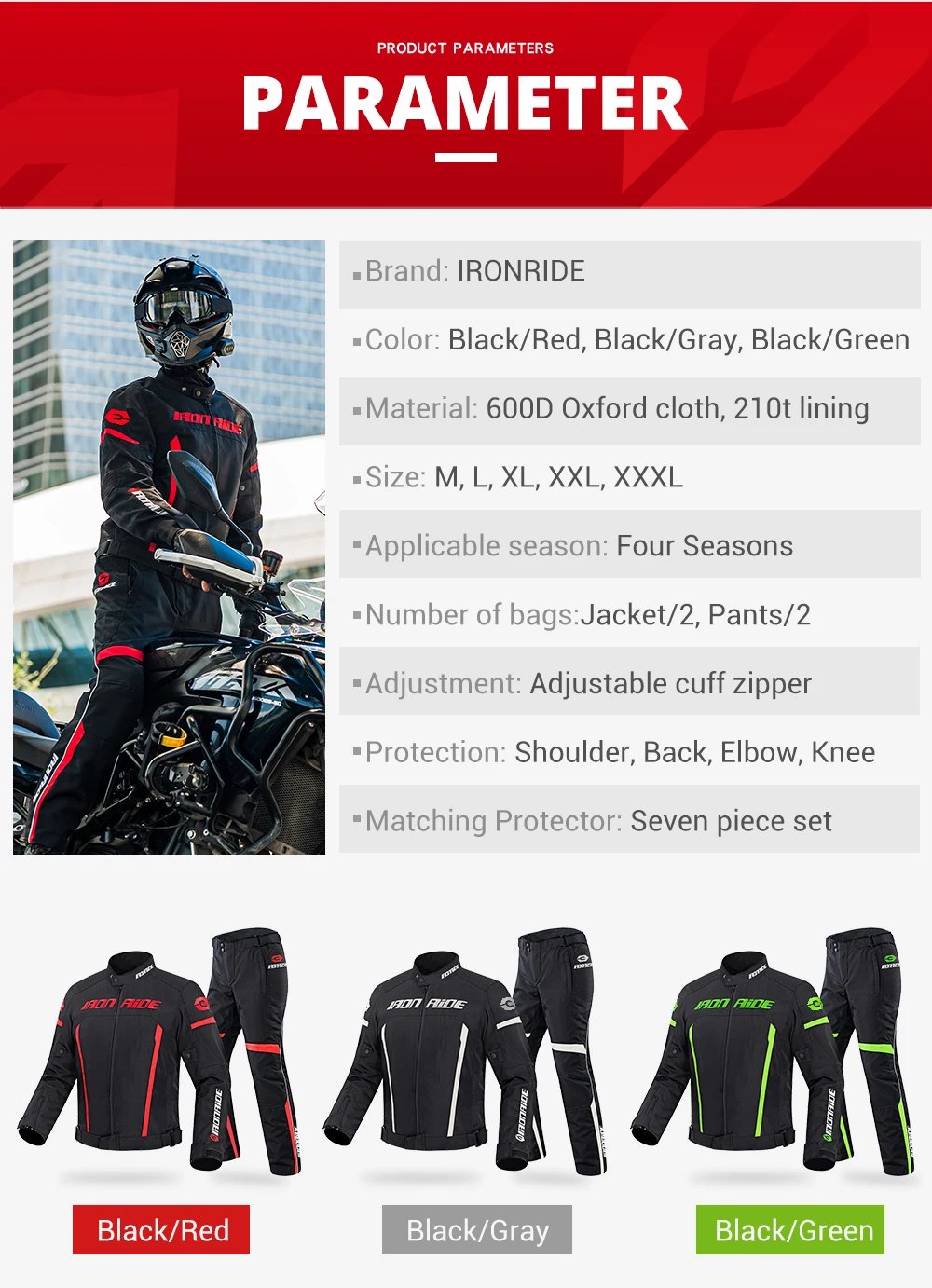 Motorcycle Riding Jacket Anti Fall Anti-collision Breathable Reflective Off-road Riding Jacket All Season Rainproof Riding Pants Motorcycle Riding Jacket Anti Fall Anti-collision Breathable Reflective Off-road Riding Jacket All Season Rainproof Riding Pants