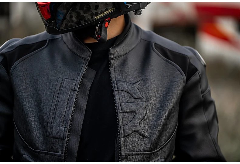 Leather Motorcycle Jacket Men Motorbike Riding Clothes Windproof Anti-Fall Motocross Jacket With Protective Gear Four Season Leather Motorcycle Jacket Men Motorbike Riding Clothes Windproof Anti-Fall Motocross Jacket With Protective Gear Four Season