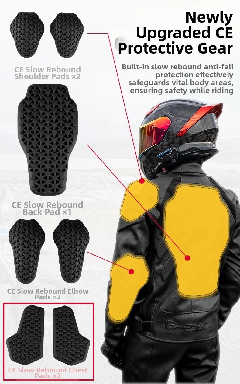 Leather Motorcycle Jacket Men Motorbike Riding Clothes Windproof Anti-Fall Motocross Jacket With Protective Gear Four Season Leather Motorcycle Jacket Men Motorbike Riding Clothes Windproof Anti-Fall Motocross Jacket With Protective Gear Four Season
