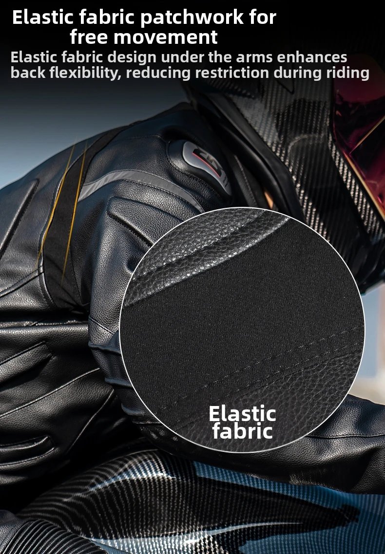 Leather Motorcycle Jacket Men Motorbike Riding Clothes Windproof Anti-Fall Motocross Jacket With Protective Gear Four Season Leather Motorcycle Jacket Men Motorbike Riding Clothes Windproof Anti-Fall Motocross Jacket With Protective Gear Four Season