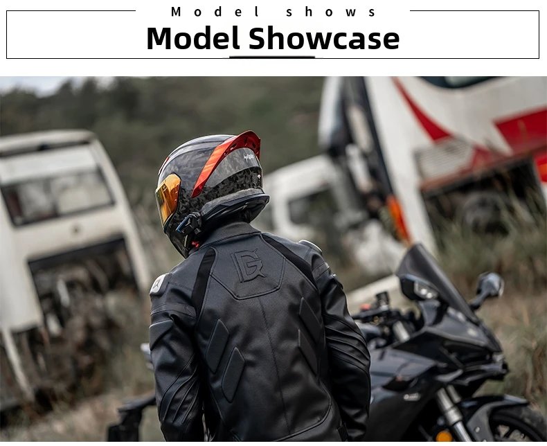 Leather Motorcycle Jacket Men Motorbike Riding Clothes Windproof Anti-Fall Motocross Jacket With Protective Gear Four Season Leather Motorcycle Jacket Men Motorbike Riding Clothes Windproof Anti-Fall Motocross Jacket With Protective Gear Four Season