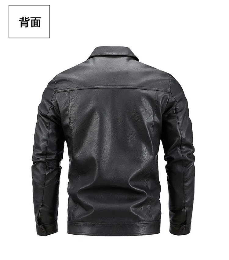Luxury Men's Faux Leather Motorcycle Jacket Autumn Flip Collar Loose Street Motorbiker Men PU Leather Jackets Brand Man Clothing Luxury Men's Faux Leather Motorcycle Jacket Autumn Flip Collar Loose Street Motorbiker Men PU Leather Jackets Brand Man Clothing