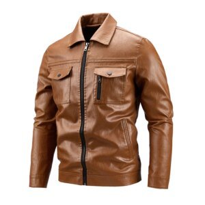 Luxury Menās Faux Leather Motorcycle Jacket Autumn Flip Collar Loose Street Motorbiker Men PU Leather Jackets Brand Man Clothing