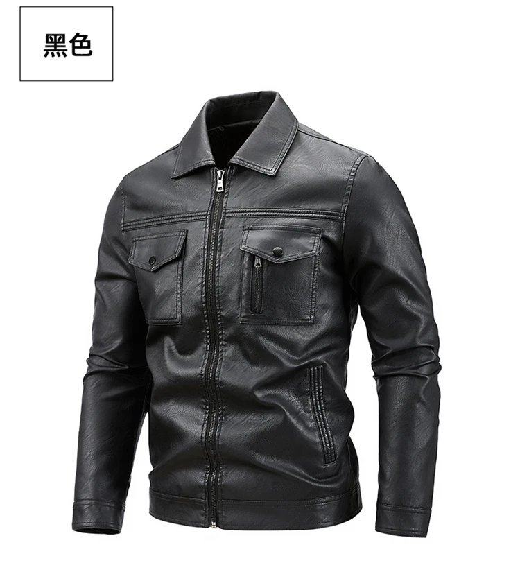 Luxury Men's Faux Leather Motorcycle Jacket Autumn Flip Collar Loose Street Motorbiker Men PU Leather Jackets Brand Man Clothing Luxury Men's Faux Leather Motorcycle Jacket Autumn Flip Collar Loose Street Motorbiker Men PU Leather Jackets Brand Man Clothing