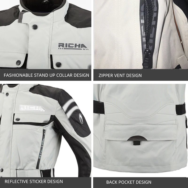 RICHA Motorcycle Jacket Pants Winter Warm Motocross Jackets Men Women Waterproof Windproof CE Anti-fall Off-Road Rally Clothing