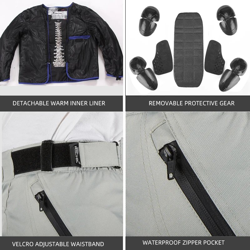 RICHA Motorcycle Jacket Pants Winter Warm Motocross Jackets Men Women Waterproof Windproof CE Anti-fall Off-Road Rally Clothing