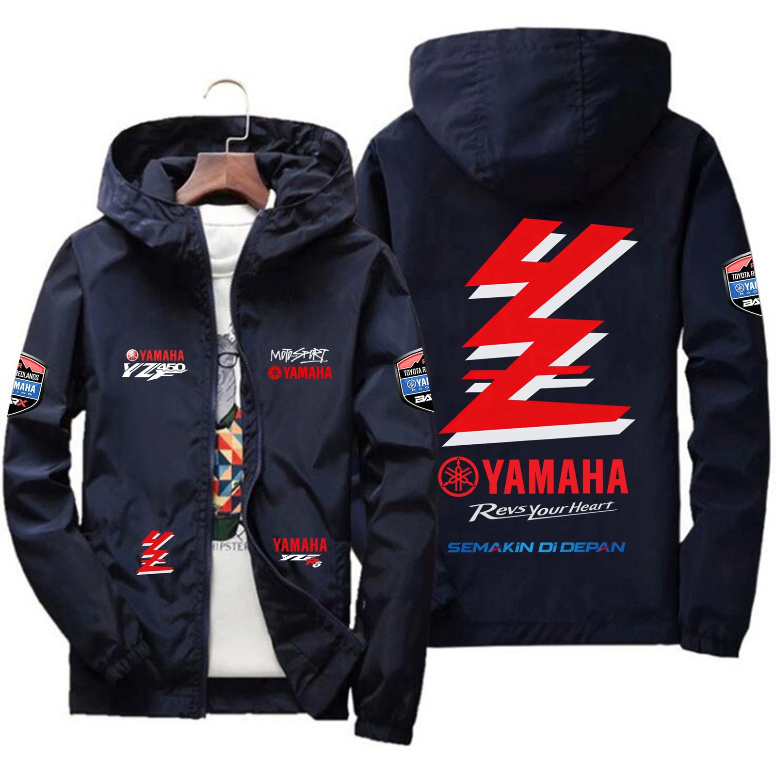 Men's Yamaha YZ Red Lightning Thin Motorcycle Windproof Jacket, suitable for sports, leisure, outdoor and fishing, UV resistant