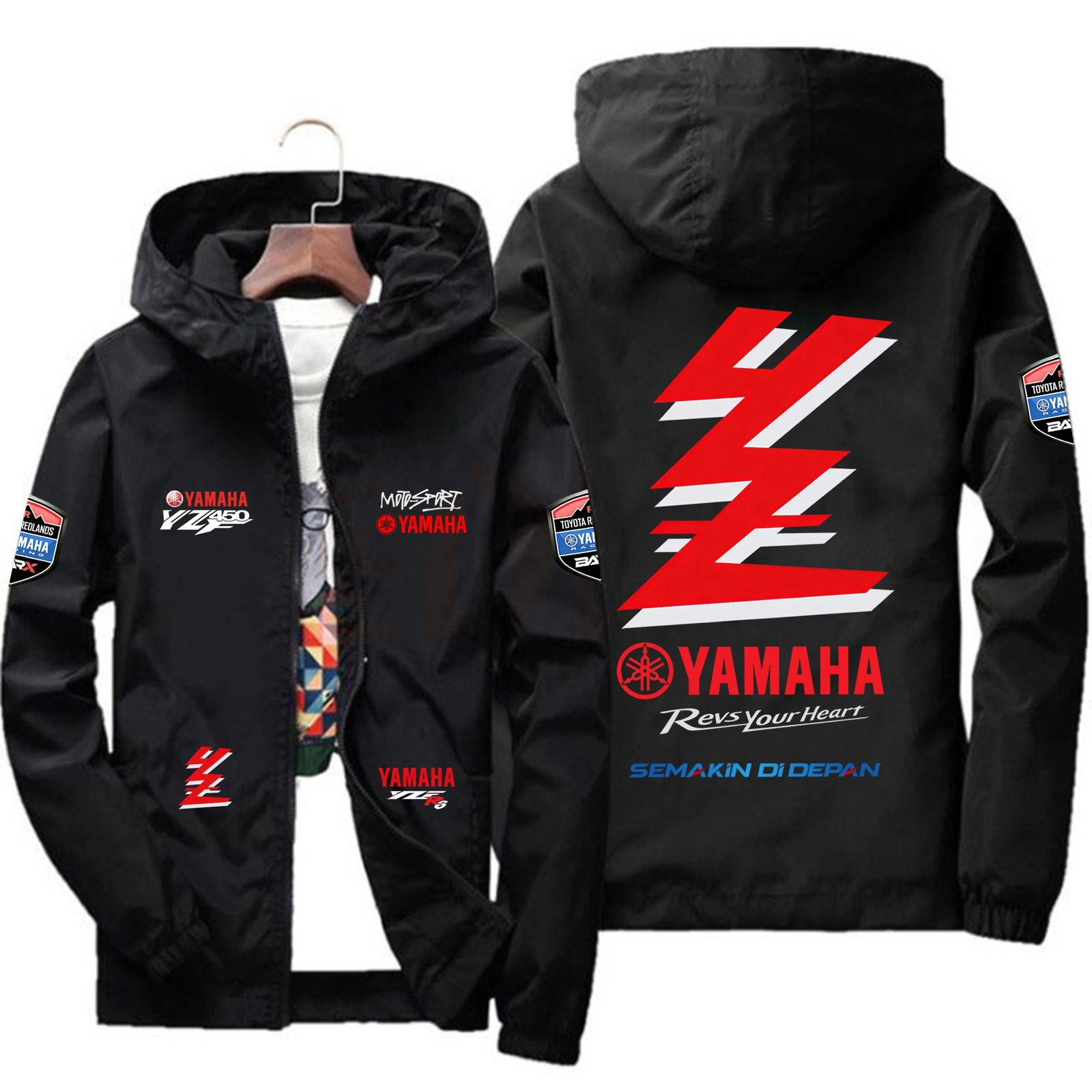 Men's Yamaha YZ Red Lightning Thin Motorcycle Windproof Jacket, suitable for sports, leisure, outdoor and fishing, UV resistant