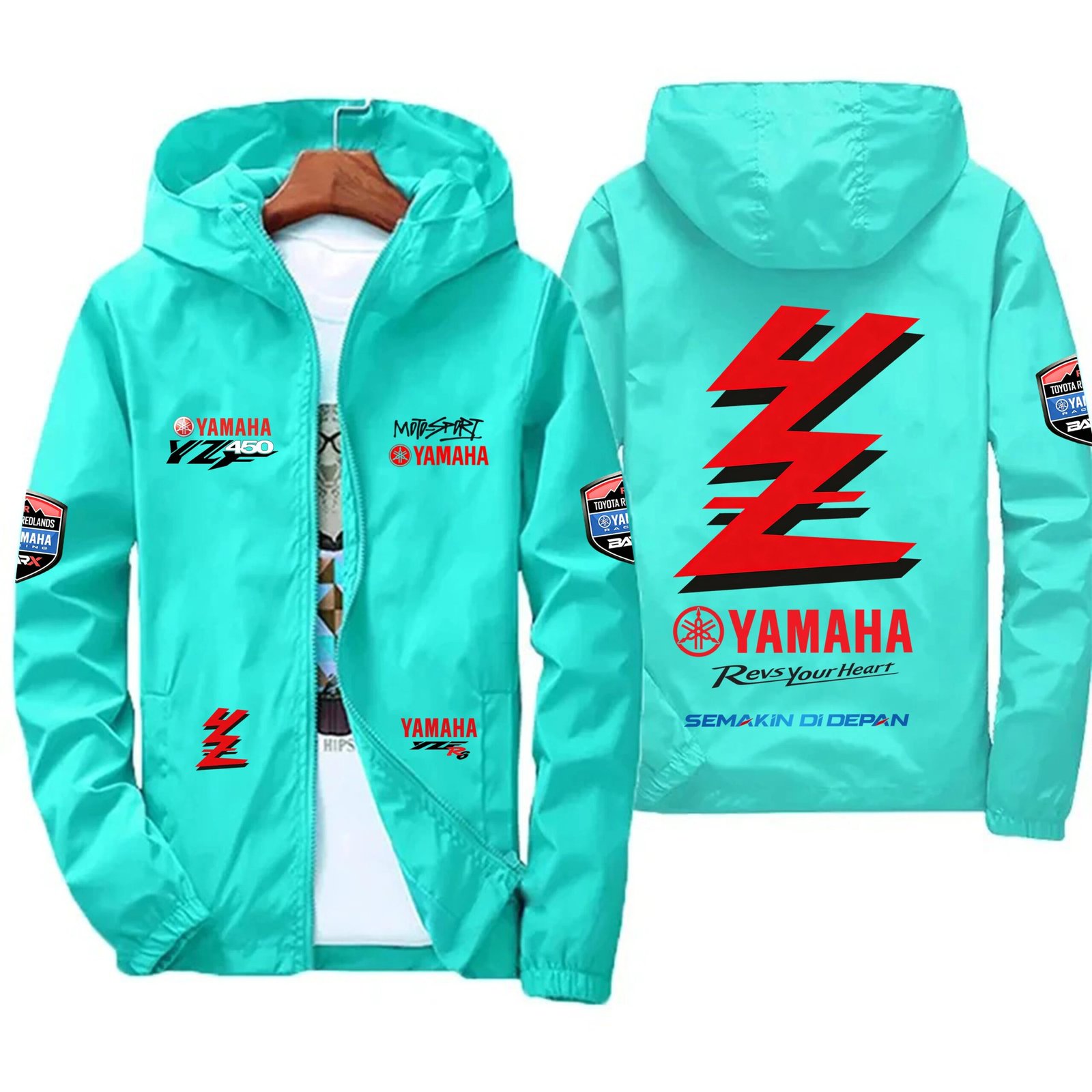 Men's Yamaha YZ Red Lightning Thin Motorcycle Windproof Jacket, suitable for sports, leisure, outdoor and fishing, UV resistant