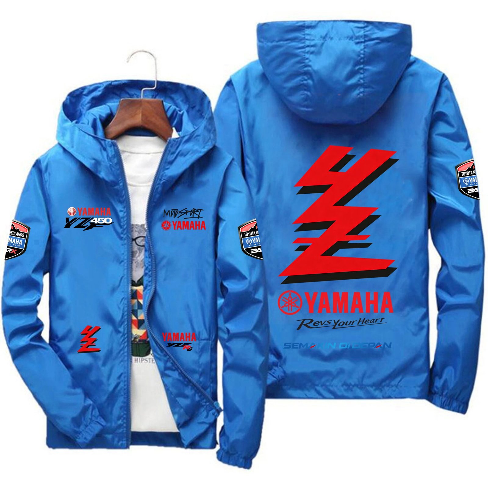 Men's Yamaha YZ Red Lightning Thin Motorcycle Windproof Jacket, suitable for sports, leisure, outdoor and fishing, UV resistant