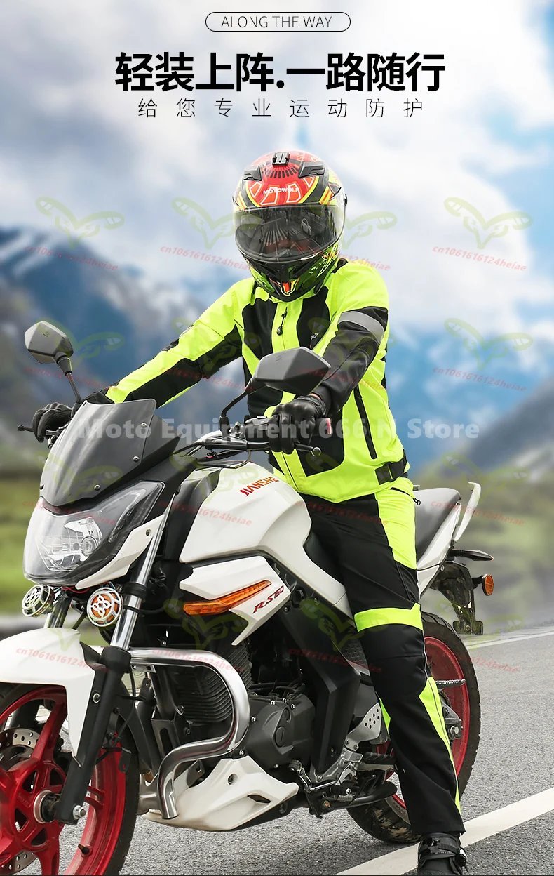 Summer Breathable Motorcycle Jacket for Men Woman Night High Visible Motorbike Riding Suits with 9pcs Protective Pads JK-21 Summer Breathable Motorcycle Jacket for Men Woman Night High Visible Motorbike Riding Suits with 9pcs Protective Pads JK-21