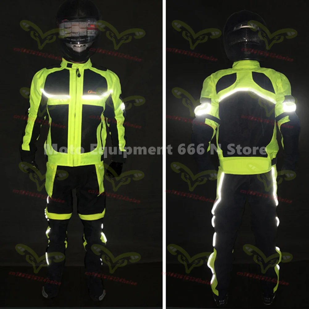 Summer Breathable Motorcycle Jacket for Men Woman Night High Visible Motorbike Riding Suits with 9pcs Protective Pads JK-21 Summer Breathable Motorcycle Jacket for Men Woman Night High Visible Motorbike Riding Suits with 9pcs Protective Pads JK-21