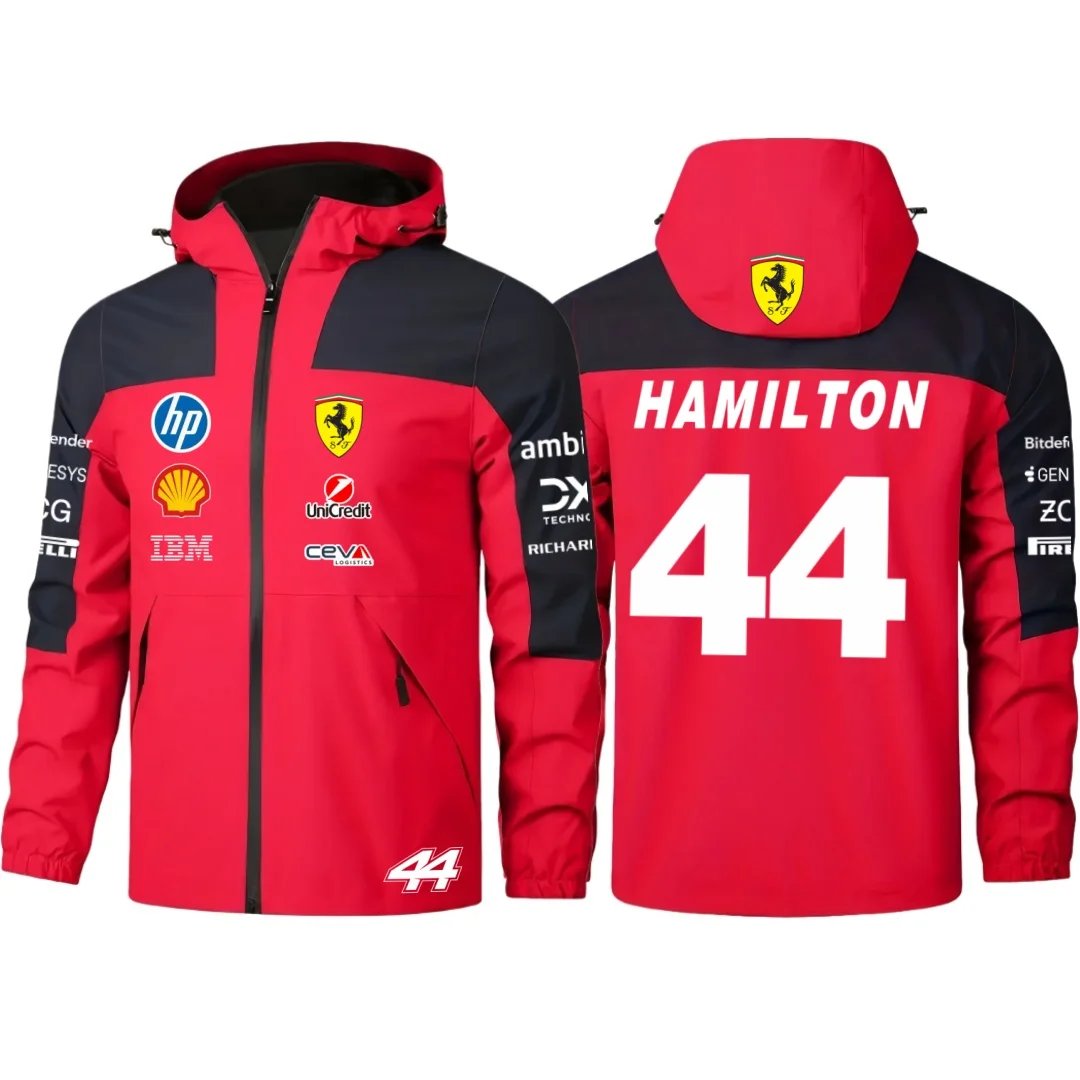 2026 Ferrari F1 driver No.16 Leclerc No.44 Hamilton same jacket with number, thin jacket for spring and autumn seasons, windproo 2026 Ferrari F1 driver No.16 Leclerc No.44 Hamilton same jacket with number, thin jacket for spring and autumn seasons, windproo