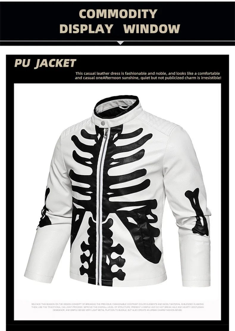 Men's Colorblock PU Leather Jacket Zipper Front Stand Collar Casual Fashion Motorcycle Coat Outerwear Men's Colorblock PU Leather Jacket Zipper Front Stand Collar Casual Fashion Motorcycle Coat Outerwear