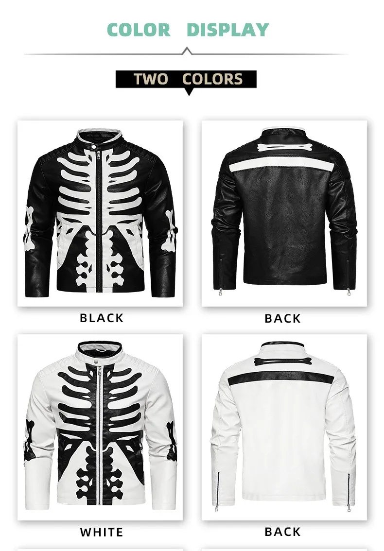 Men's Colorblock PU Leather Jacket Zipper Front Stand Collar Casual Fashion Motorcycle Coat Outerwear Men's Colorblock PU Leather Jacket Zipper Front Stand Collar Casual Fashion Motorcycle Coat Outerwear